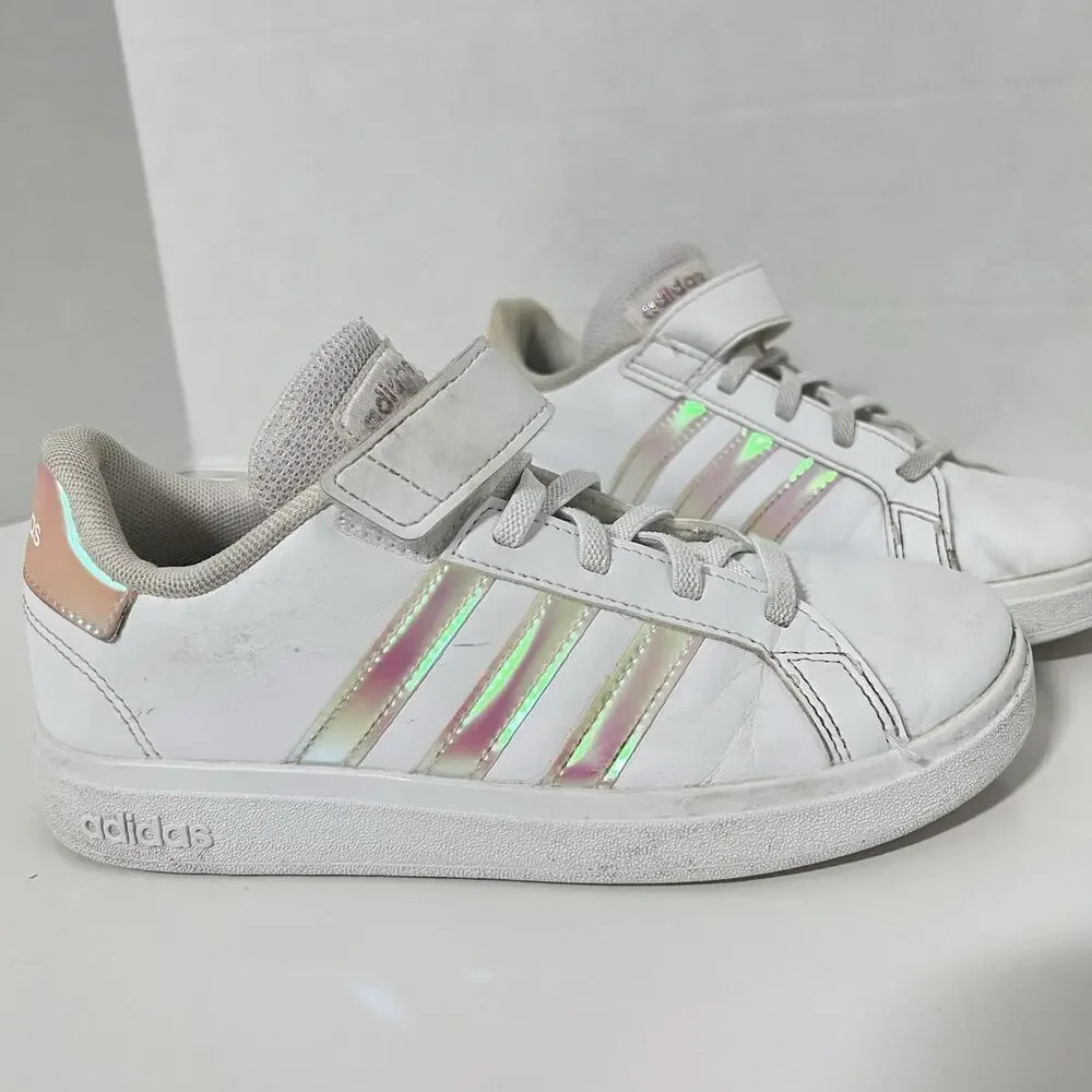 Adidas Children's Girls Grand Court 2.0 - Cloud White/Iridescent Size 2